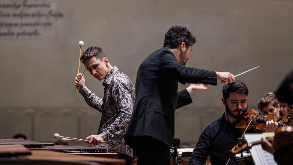 Andrés Maurette O’Brien (dirigent) a Ladislav Bilan Jr. (marimba)